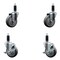 Service Caster 4'' SS Thermoplastic Rubber Wheel Swivel 1-1/8'' Expanding Stem Caster Set 2 Brakes, 4PK SCC-SSEX20S414-TPRB-2-TLB-2-118 - alternate 1